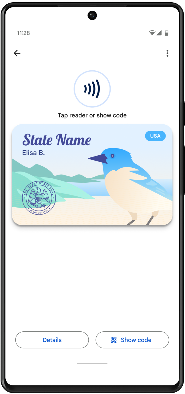 Google Wallet showing a digital driver's license
