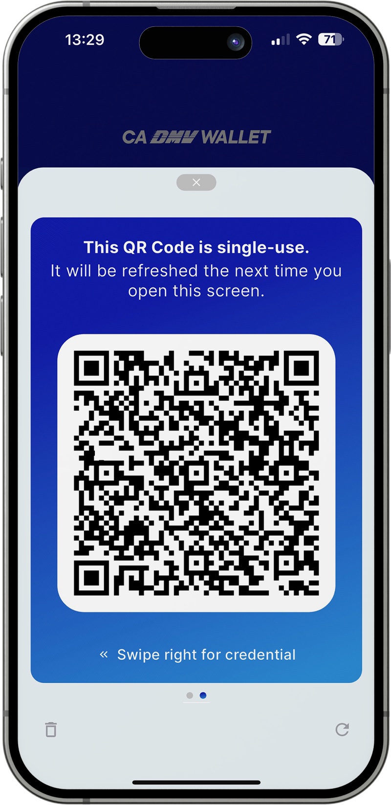 State App showing a digital driver's license