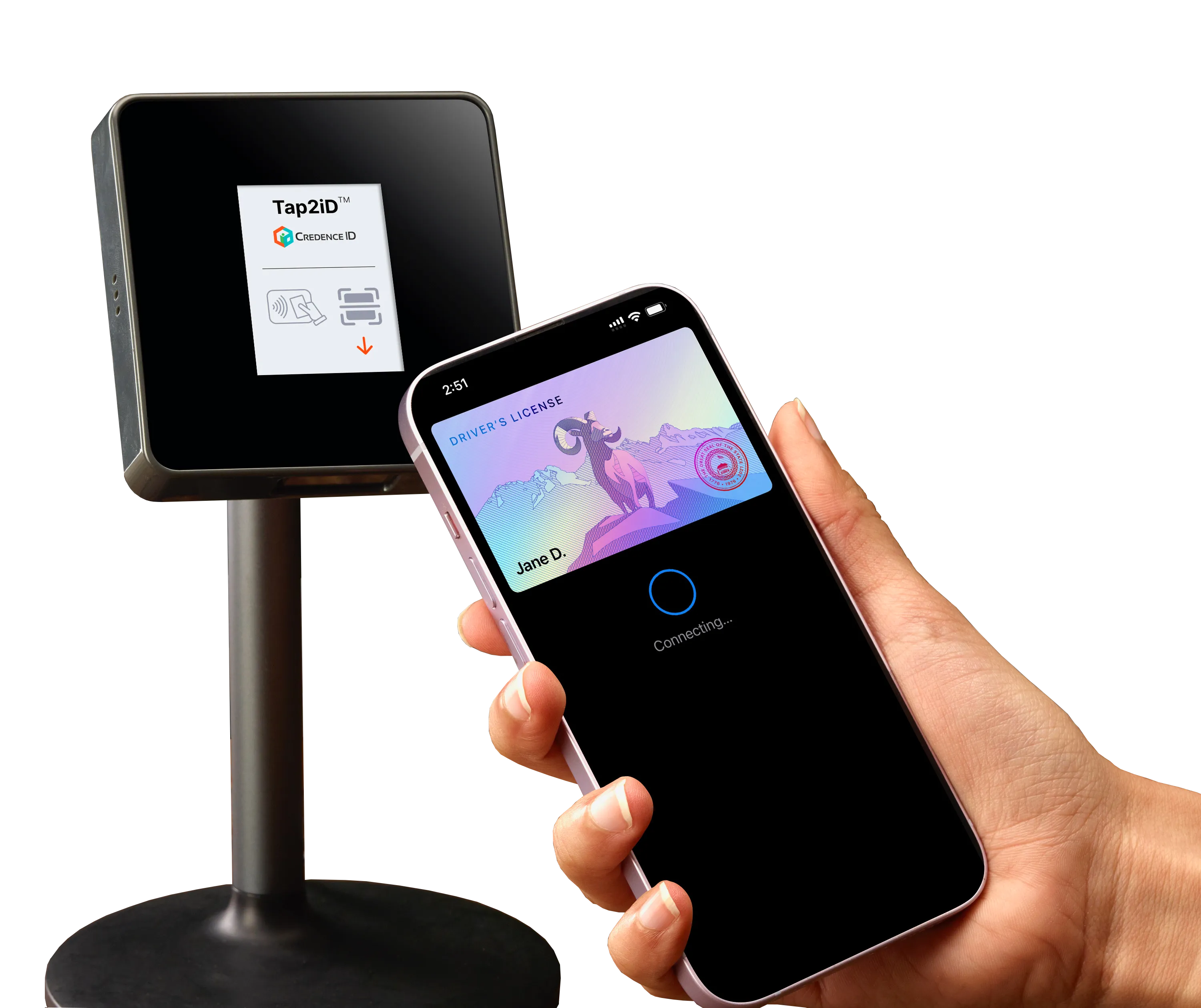 CredenceTAB™ biometric tablet for registration and authentication front view