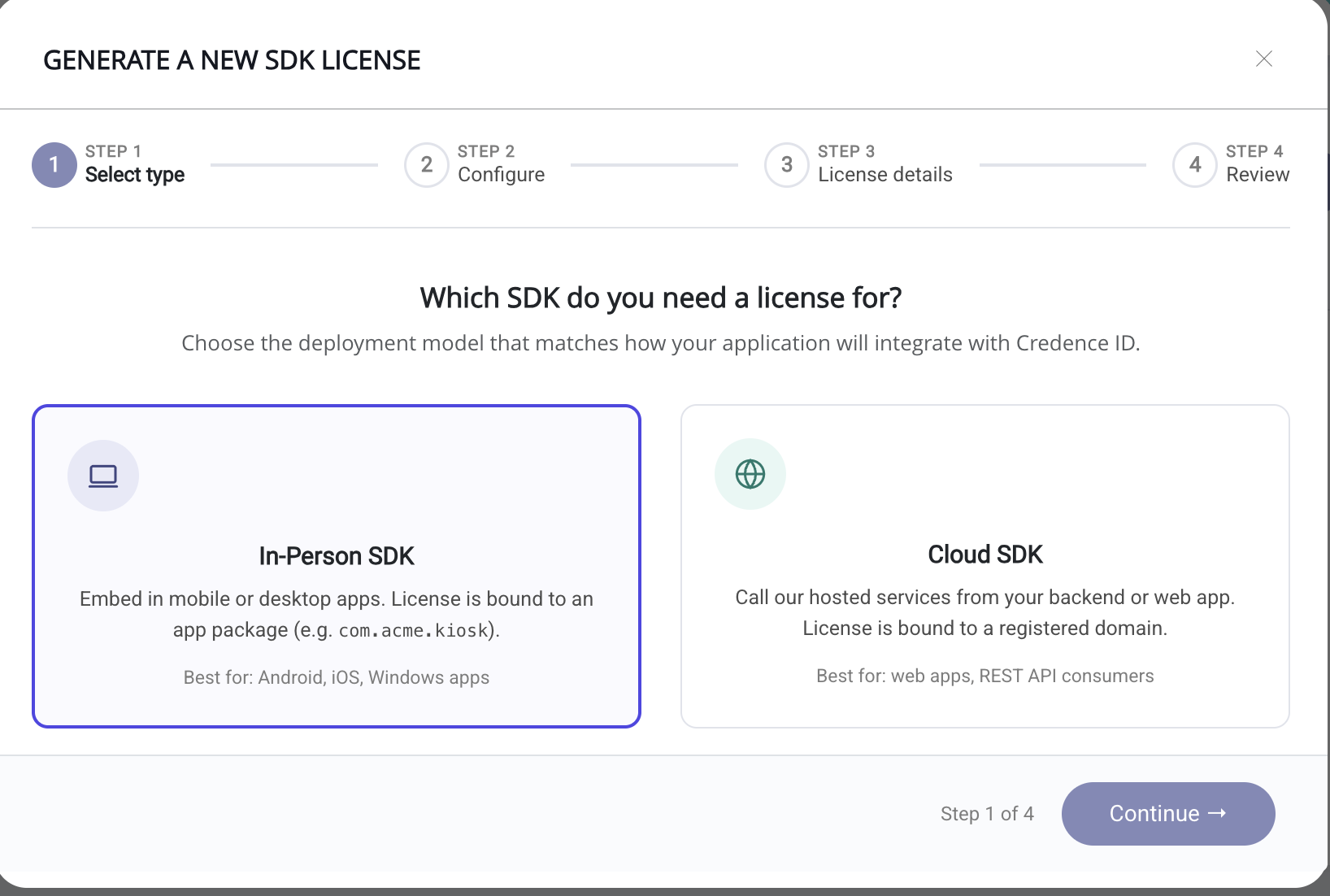 Select In-person SDK